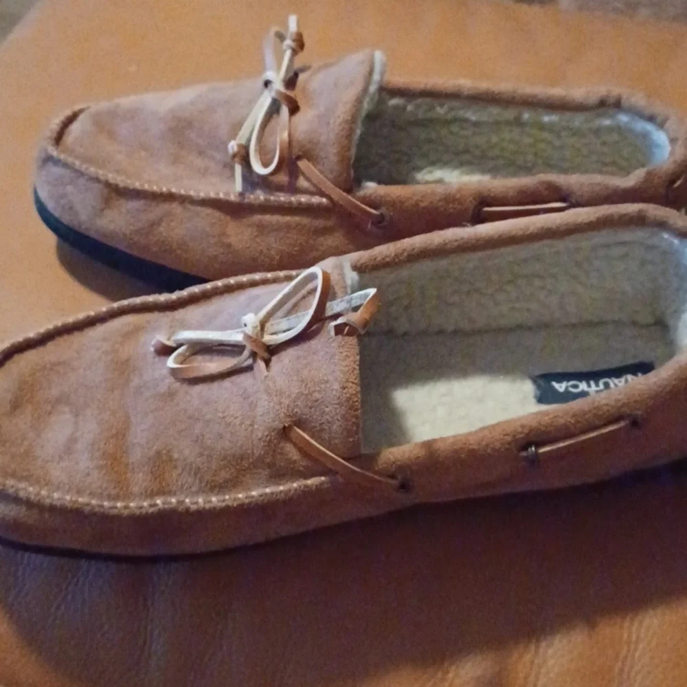-- Nautica Men's Brown Suede Loafers Size 12